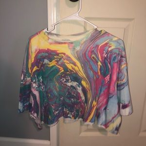 Retro colorful cropped T-shirt